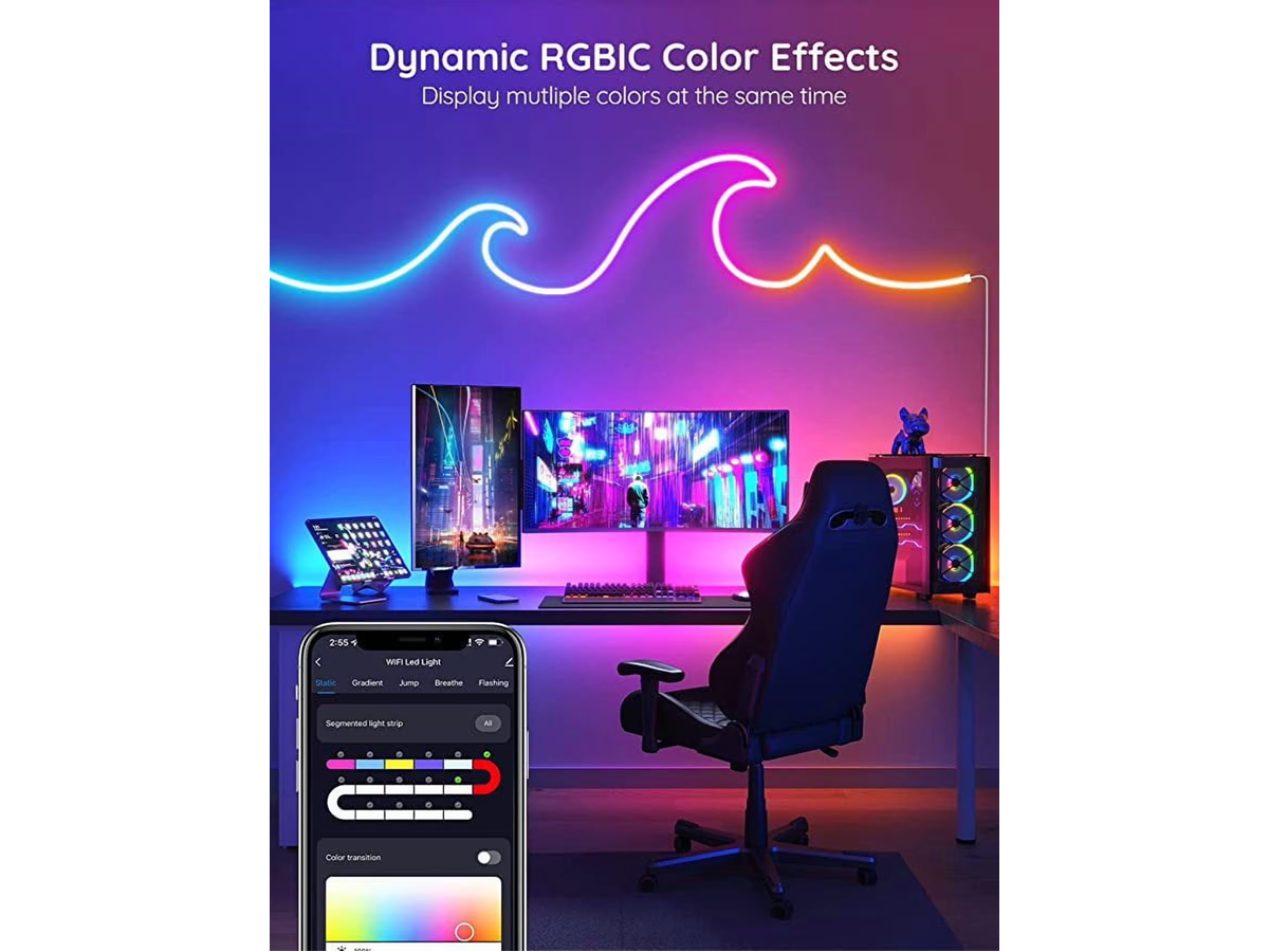 Neon Rope Lights Led Strip Light 5M with Remote
