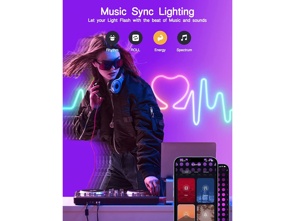 Neon Rope Lights Led Strip Light 5M with Remote
