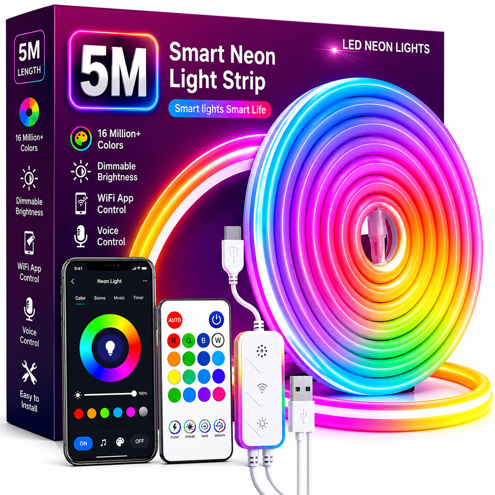 Neon Rope Lights Led Strip Light 5M with Remote