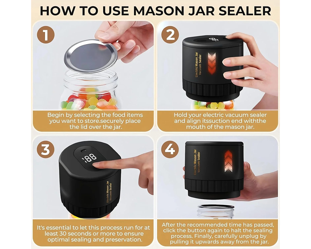 Electric Mason Jar Vacuum Sealer Kit