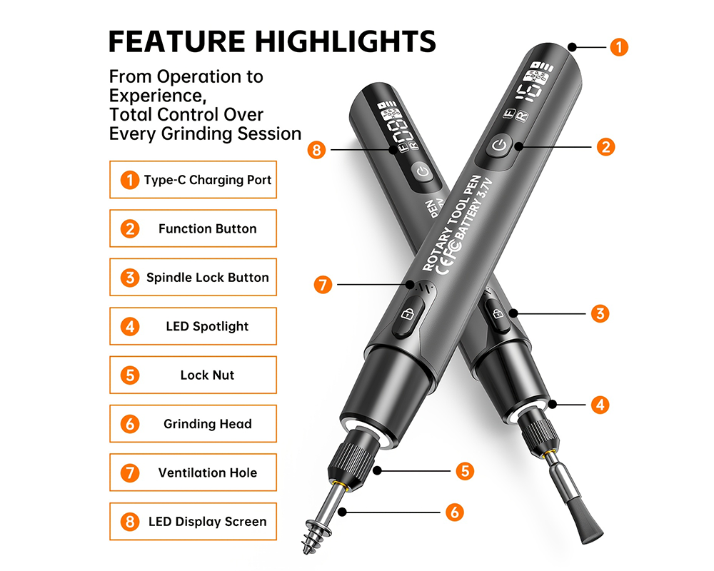 Cordless Rotary Drill Tool Set Mini Electric Grinder