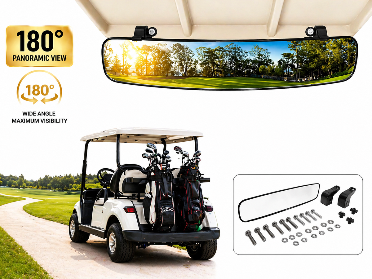 Golf Cart Rear View Mirror 16.5 Inch Wide Panoramic Convex Interior Mirror