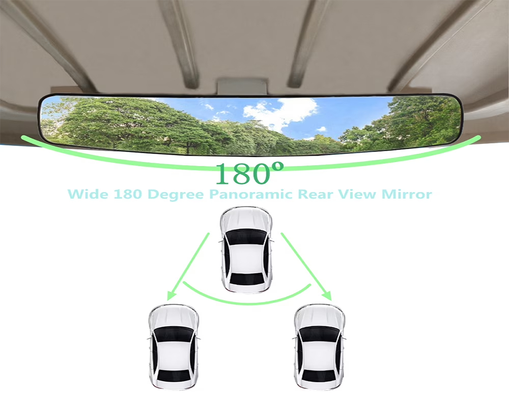 Golf Cart Rear View Mirror 16.5 Inch Wide Panoramic Convex Interior Mirror