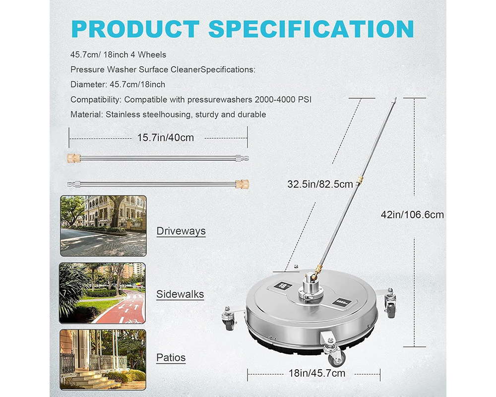 18" Pressure Washer Surface Cleaner