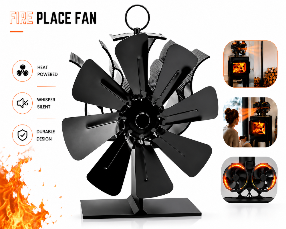 8 Blades Wood Stove Fan
