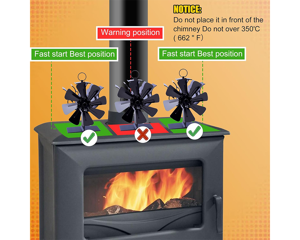 8 Blades Wood Stove Fan