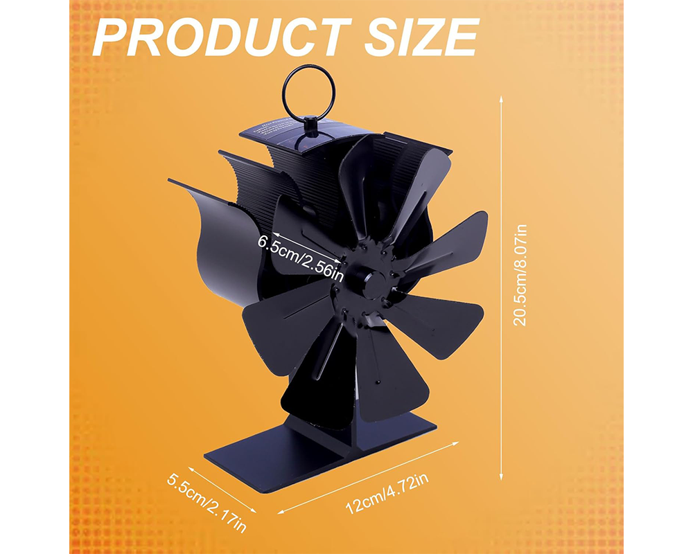 8 Blades Wood Stove Fan