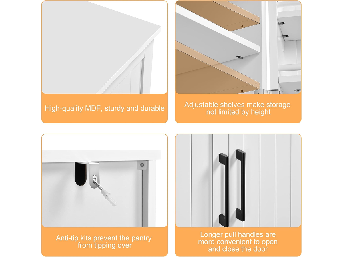 Kitchen Pantry Storage Cabinet with Adjustable Shelves