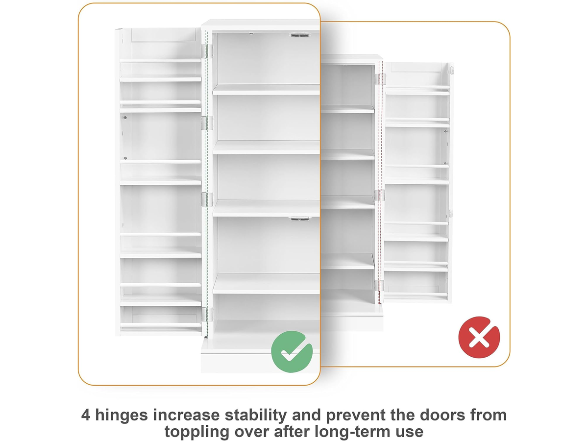 Kitchen Pantry Storage Cabinet with Adjustable Shelves