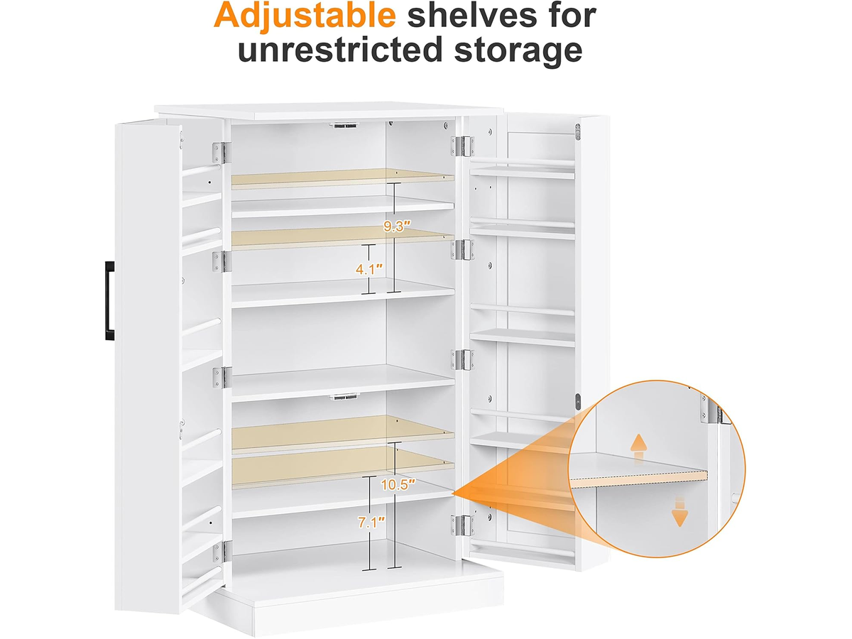Kitchen Pantry Storage Cabinet with Adjustable Shelves