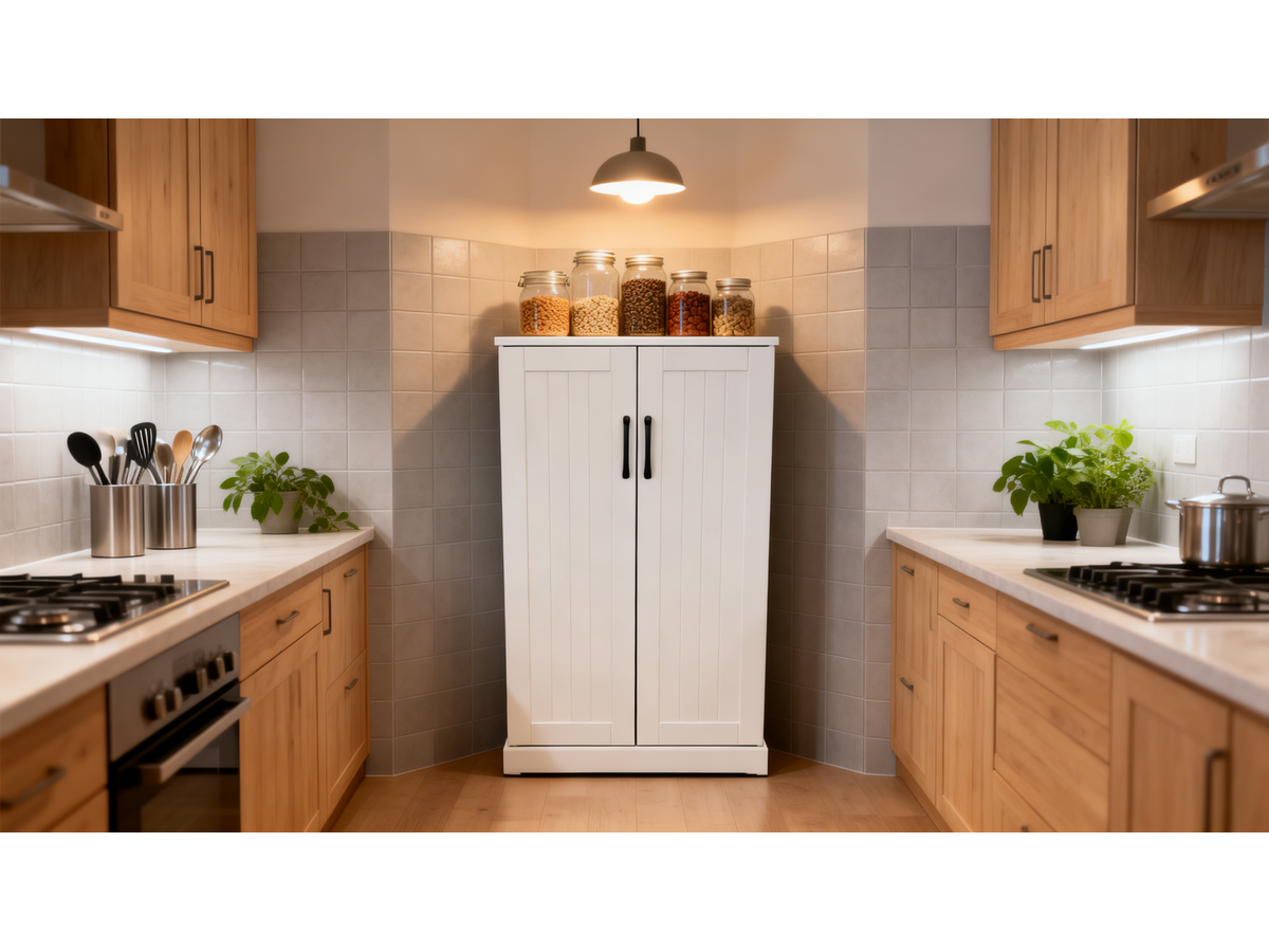Kitchen Pantry Storage Cabinet with Adjustable Shelves