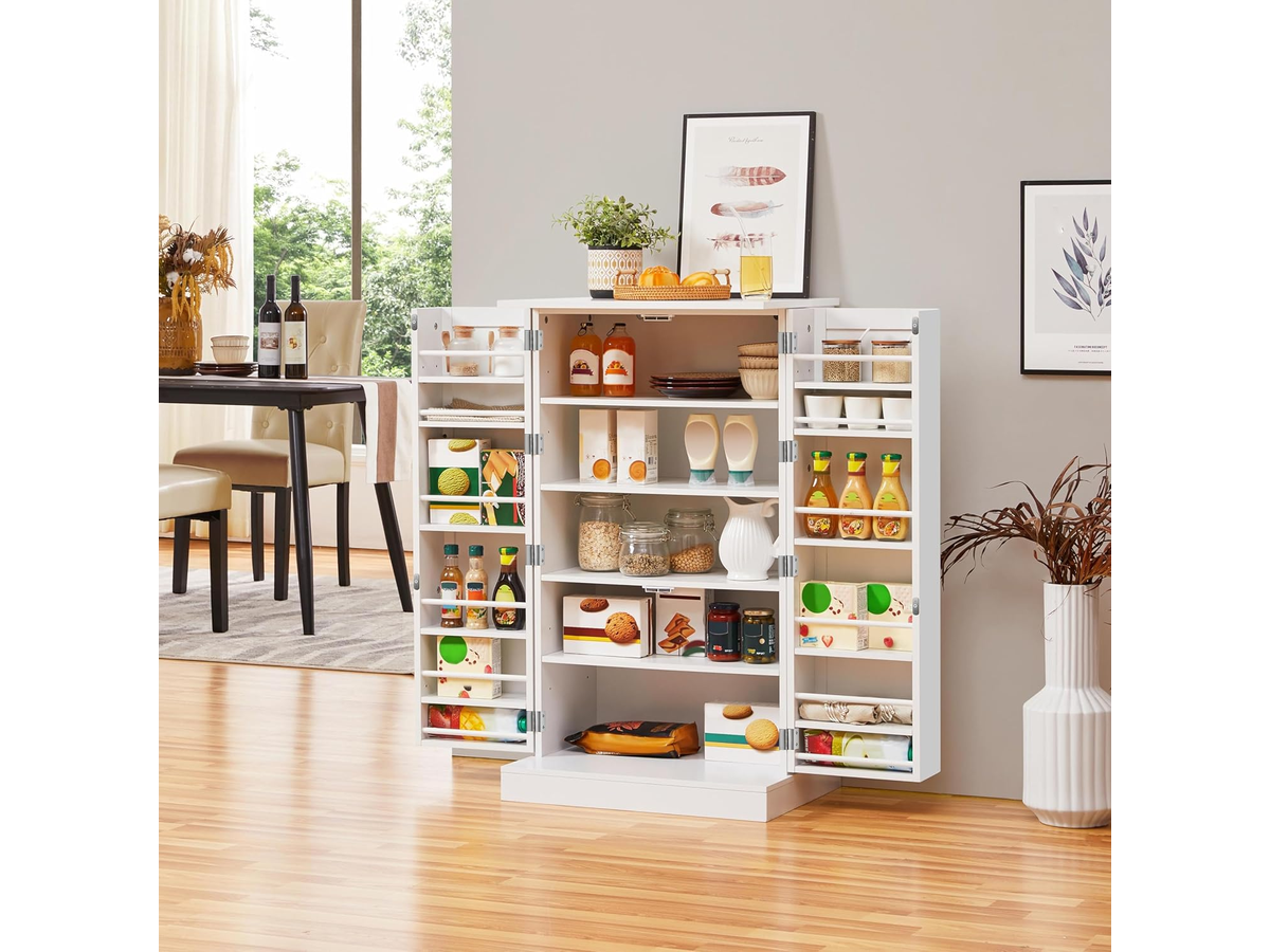 Kitchen Pantry Storage Cabinet with Adjustable Shelves