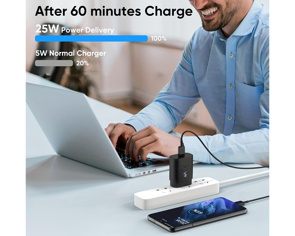 USB C 25W Fast Charging Adapter with 2M Cable