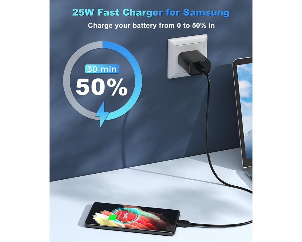 USB C 25W Fast Charging Adapter with 2M Cable