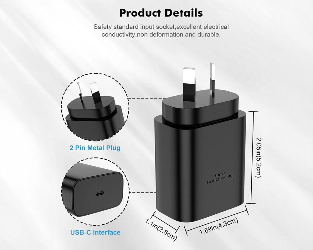 USB C 25W Fast Charging Adapter with 2M Cable