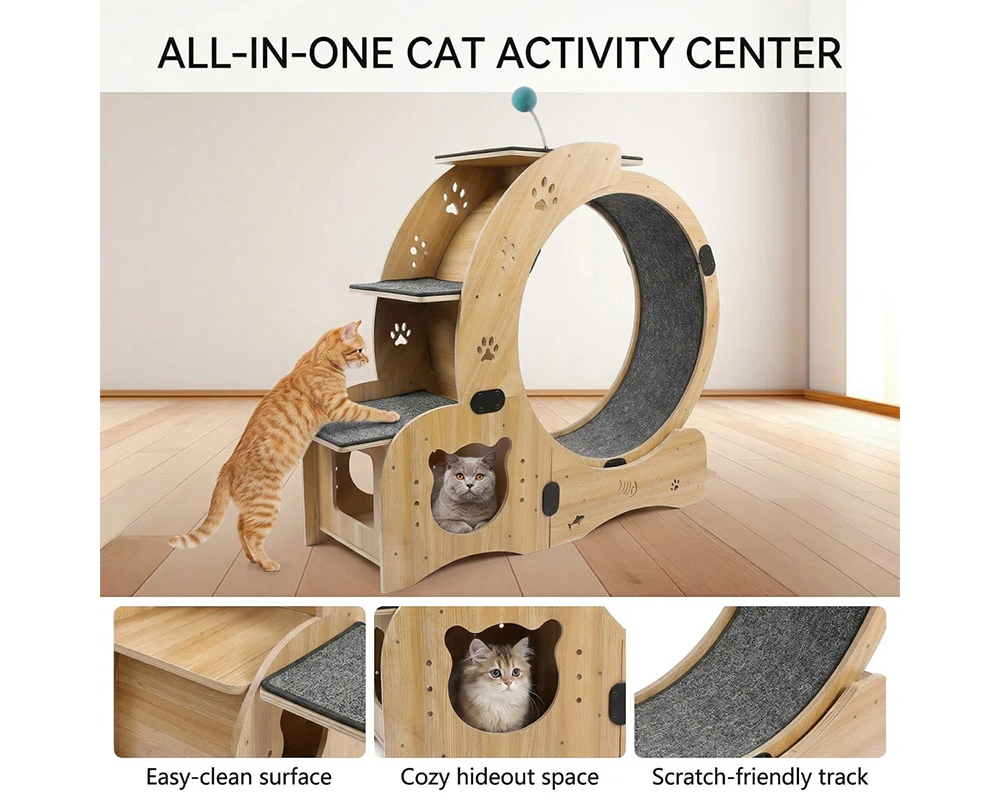 Cat Scratching Wheel Indoor Cat Running Activity Centre