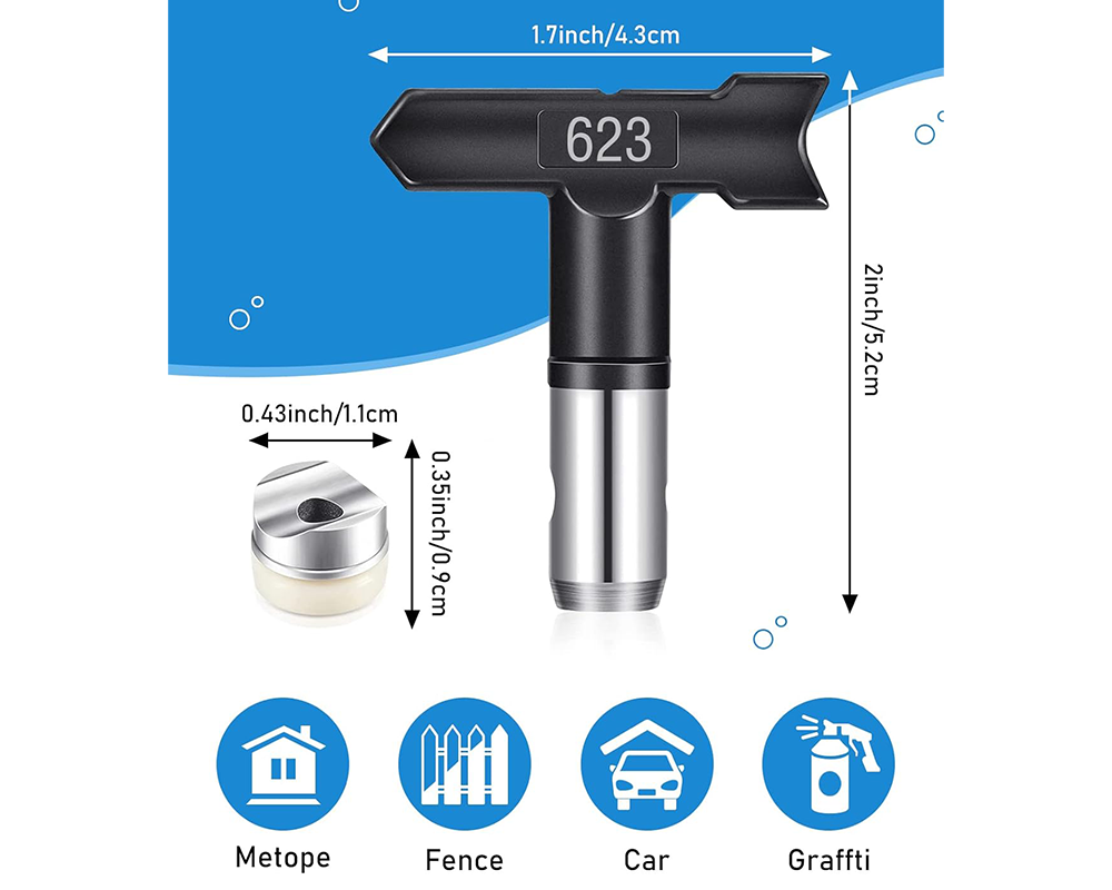 Airless Paint Sprayer Tips 5PCS Reversible Spray Nozzle Set
