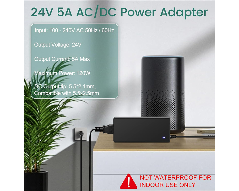 24V 5A Power Supply Adapter 120W DC Converter