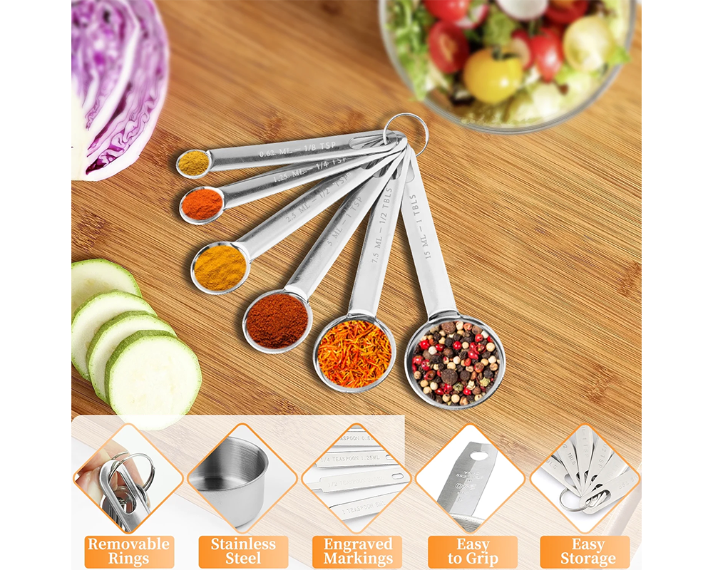 Measuring Cups and Spoons Set 18 Piece Stainless Steel Kitchen Set