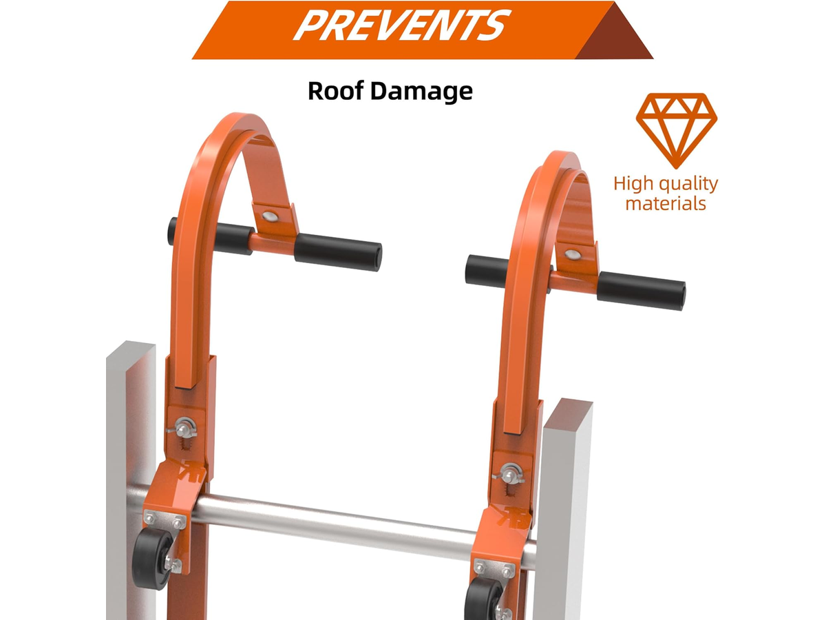 Ladder Roof Hook with Wheel Heavy Duty Steel Ladder Stabilizer