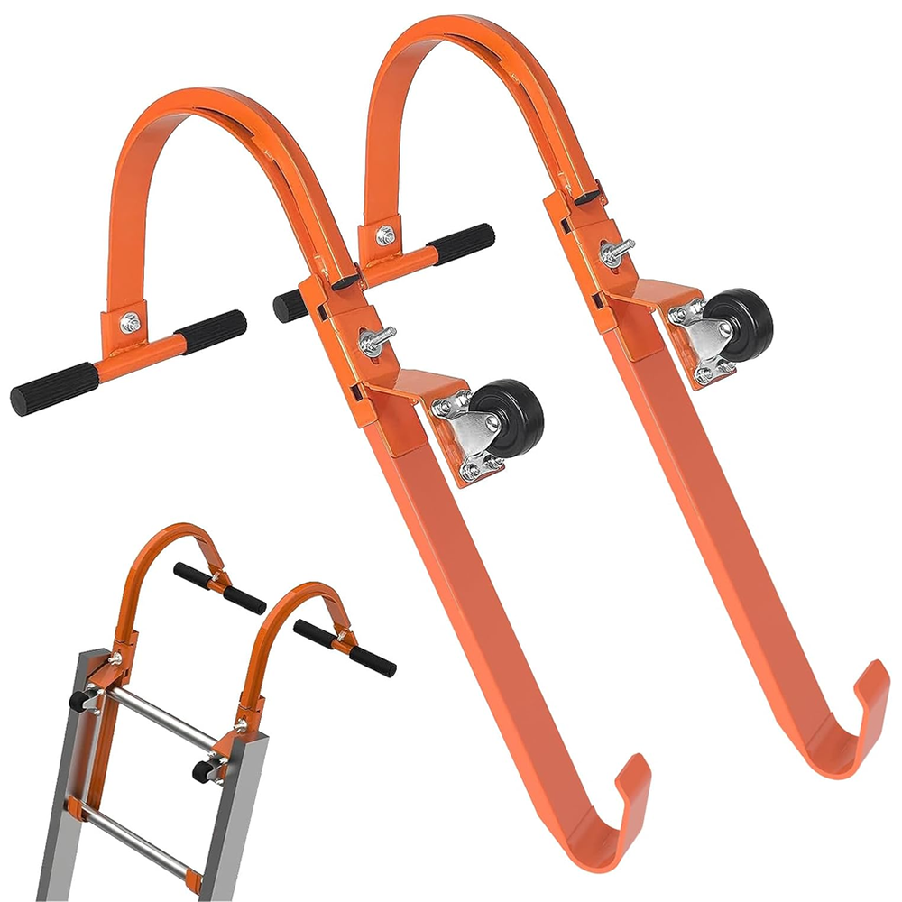 Ladder Roof Hook with Wheel Heavy Duty Steel Ladder Stabilizer