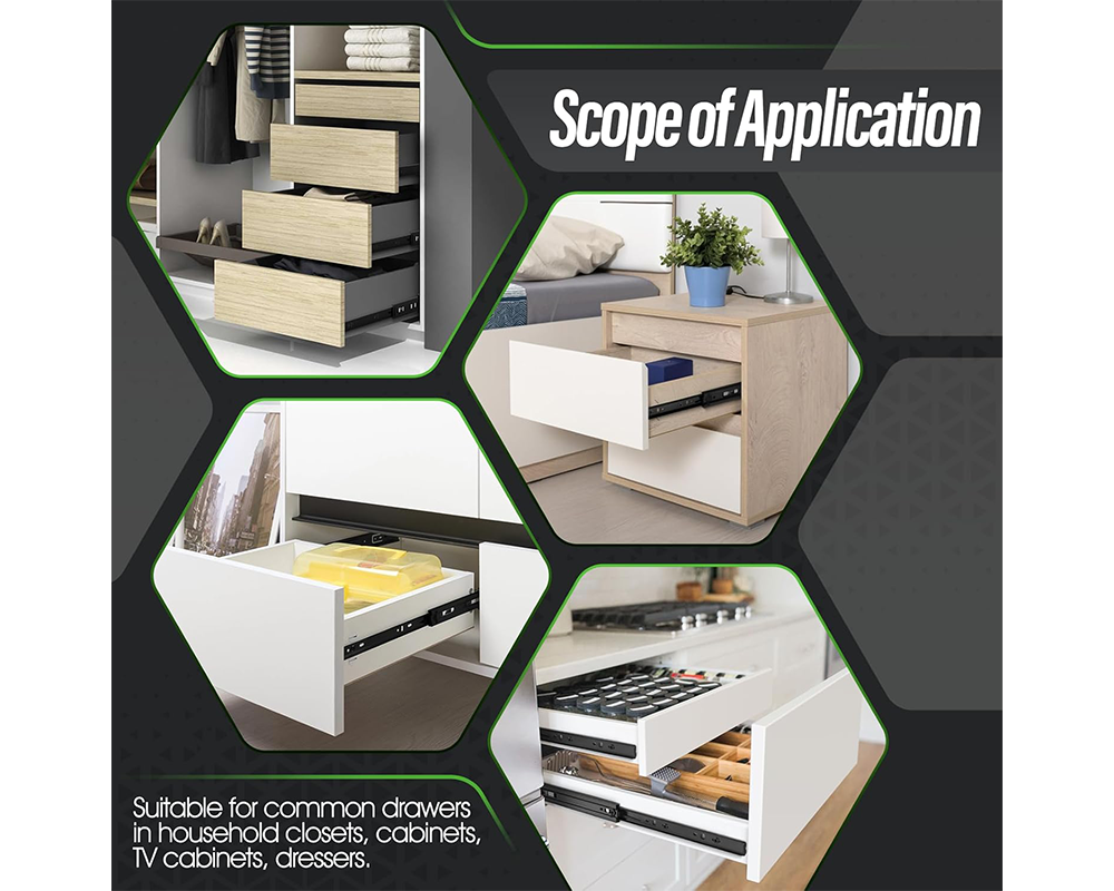 Drawer Slides 22 Inch Full Extension Ball Bearing Drawer Slides 45kg