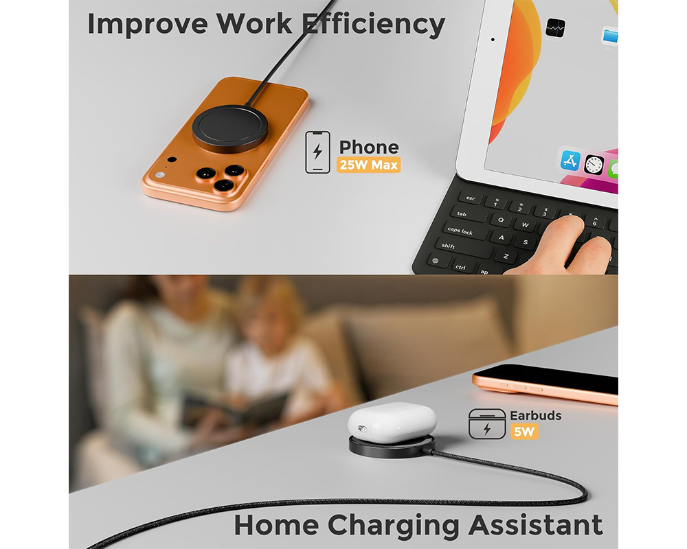 25W Wireless Charging Pad Fast Charging USB C Charging Pad