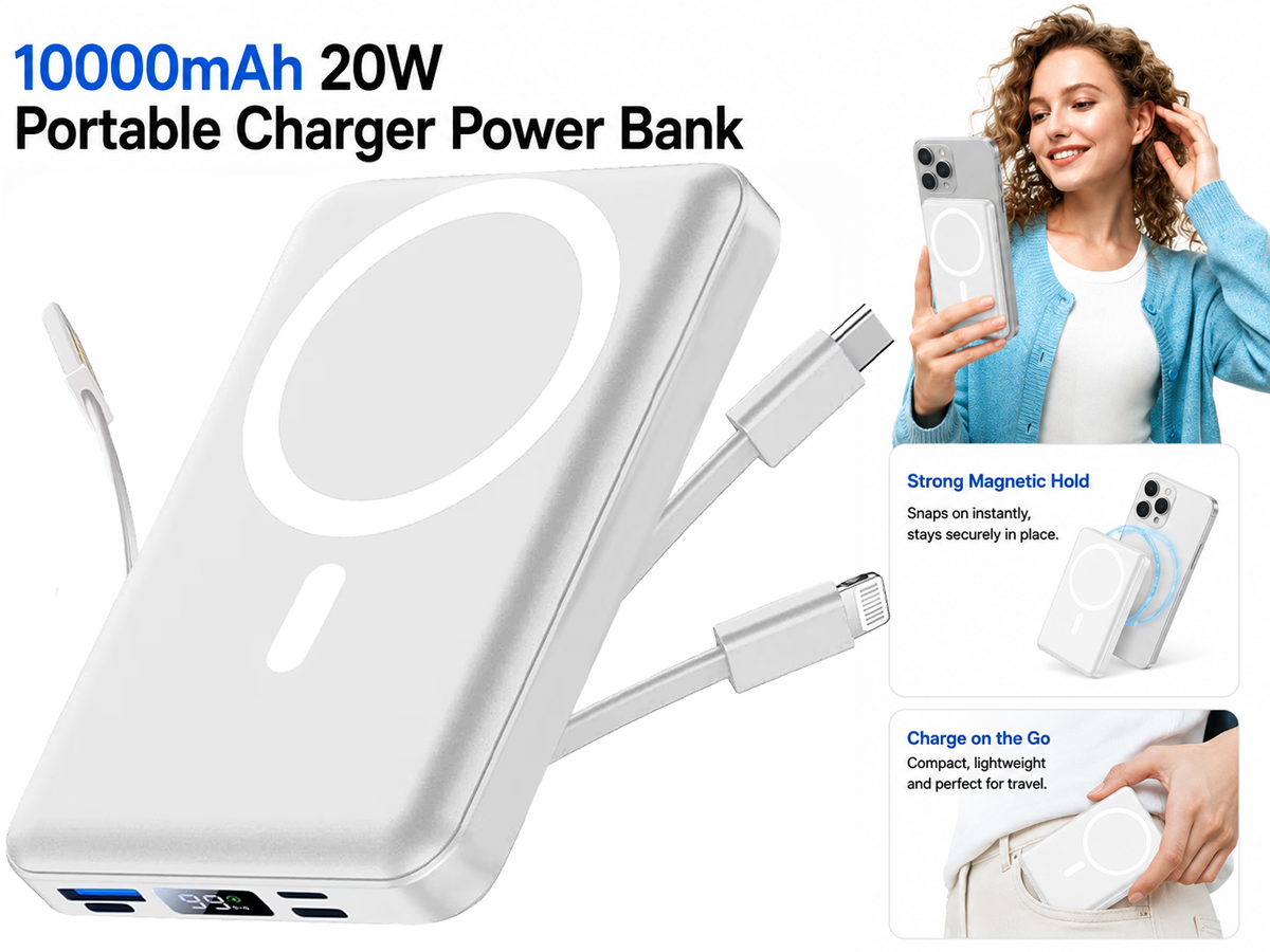 Portable Power Bank 10000mAh 20W Fast Charging Battery Pack