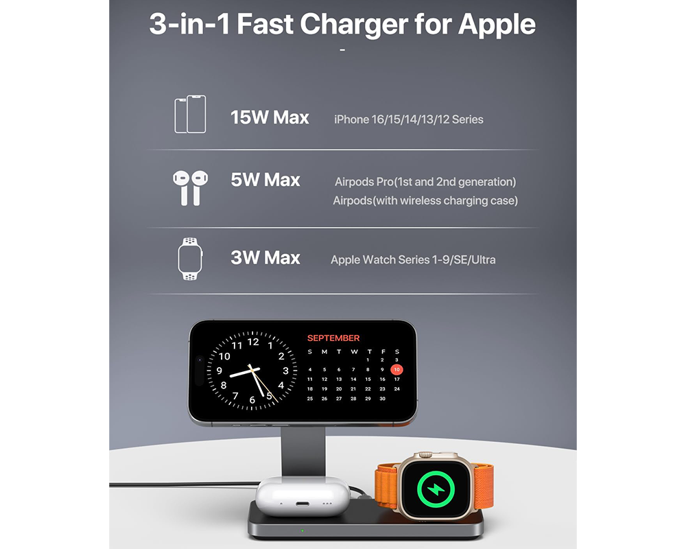 3 in 1 Wireless Charger Foldable MagSafe Charging Station
