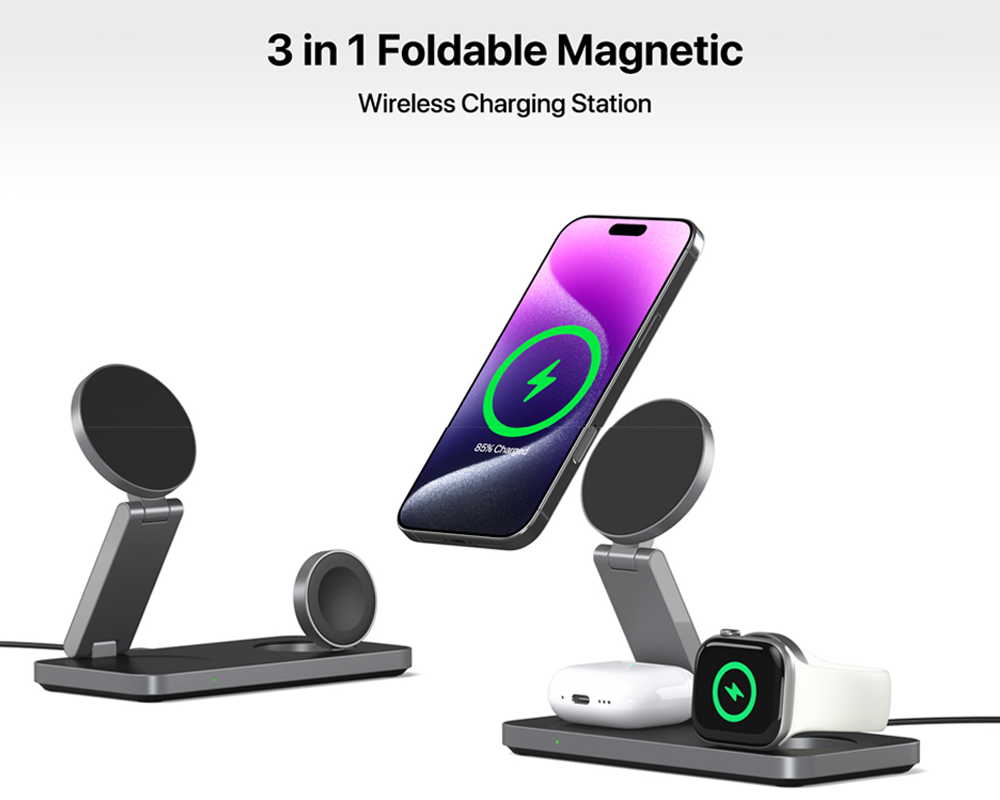 3 in 1 Wireless Charger Foldable MagSafe Charging Station