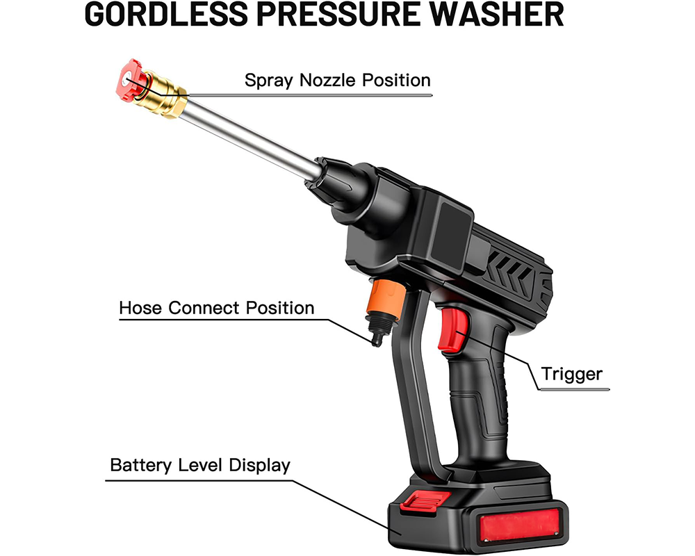 Cordless High Pressure Washer Kit 300W Portable Cleaning Machine