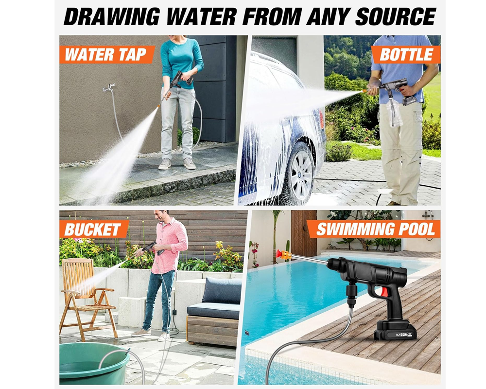 Cordless High Pressure Washer Kit 300W Portable Cleaning Machine