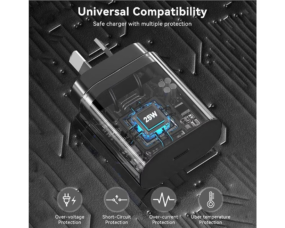 25W Fast Charger USB C Charger Type C Fast Charging Wall Adapter with 1m Cable