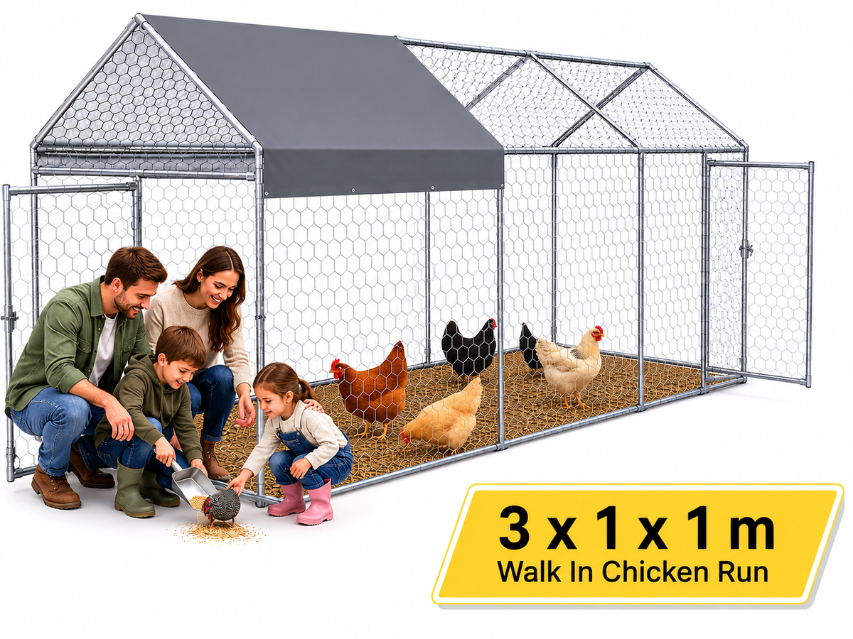 Outdoor Chicken Coop Run 3M x 1M x 1M