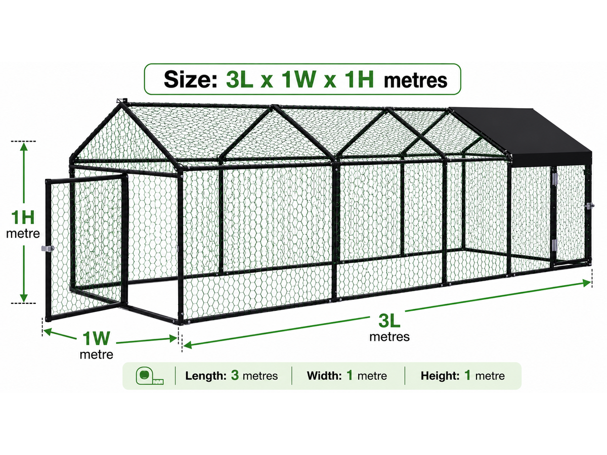 Outdoor Chicken Coop 3Mx1Mx1M