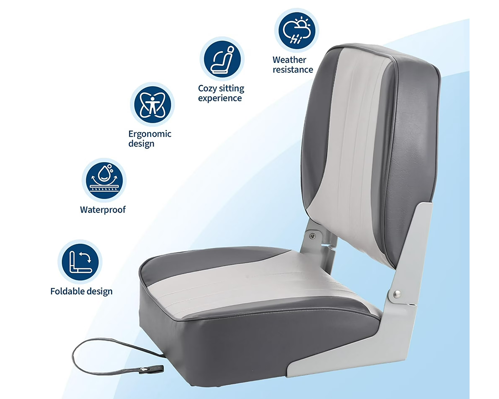 Folding Boat Seat Captain Chair Fishing Boat Seat 2 Pack