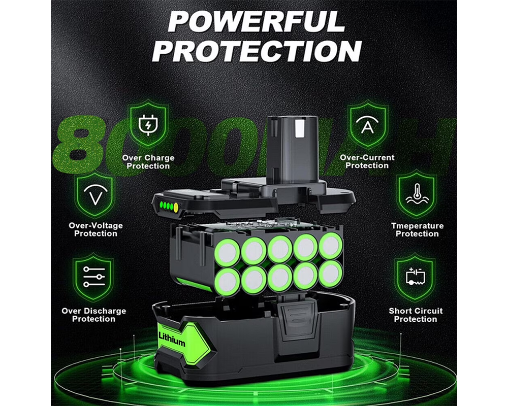 Replacement Ryobi 18V 8AH Battery