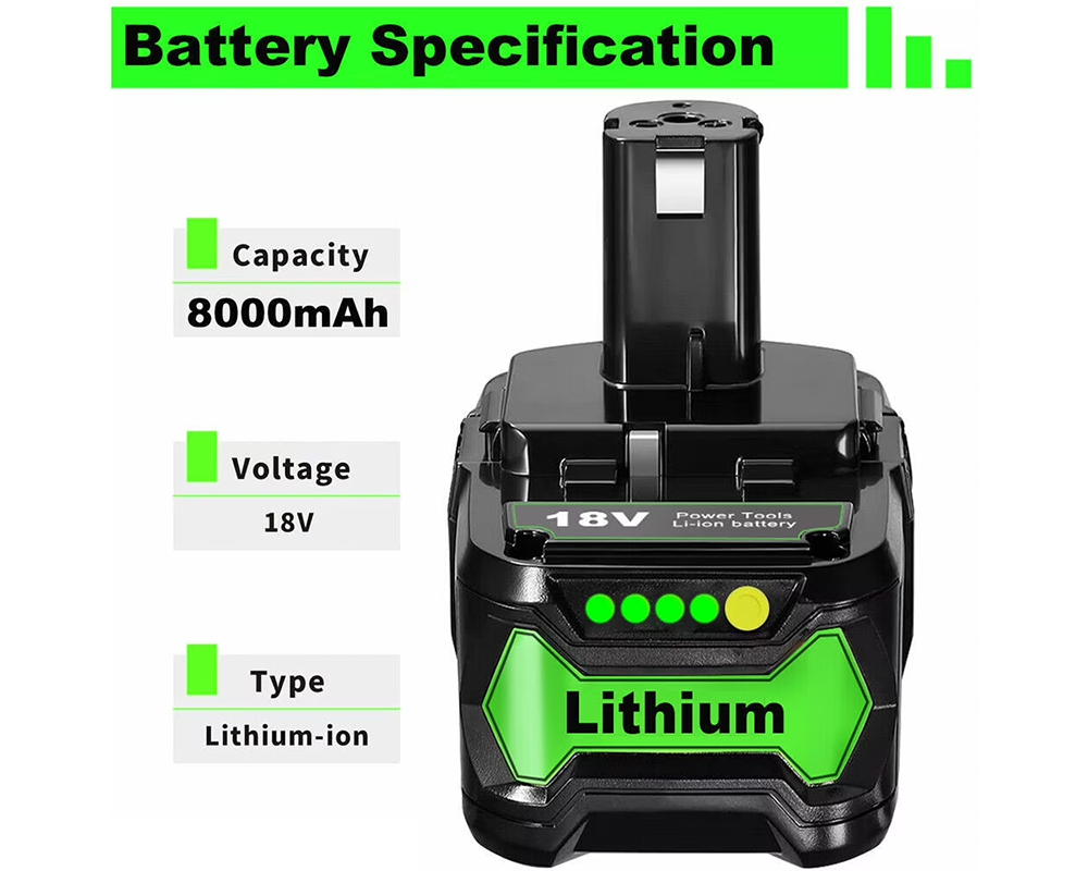 Replacement Ryobi 18V 8AH Battery