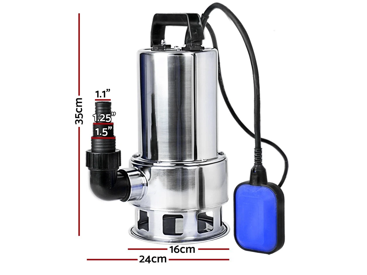 Submersible Water Pump 1100W Stainless Steel Dirty Water Sewage Pump 15000L/H