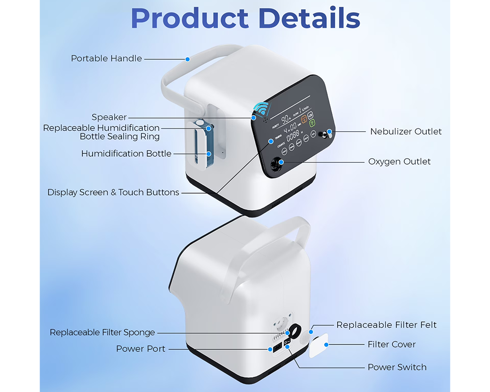 Oxygen Generator Oxygen Concentrator Quiet Home Oxygen Support Machine