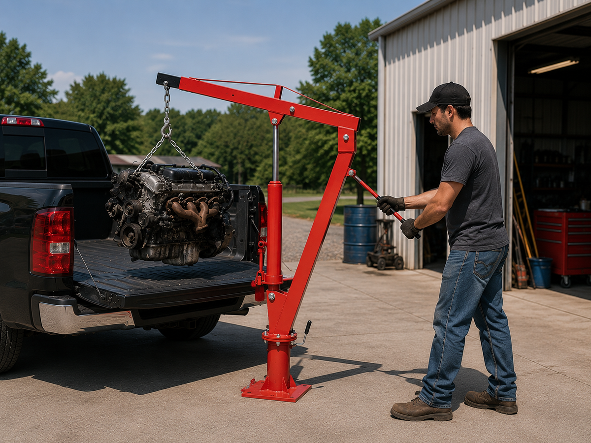 900kg Engine Hoist Crane - 2000lb Floor Mounted Hoists & Cranes