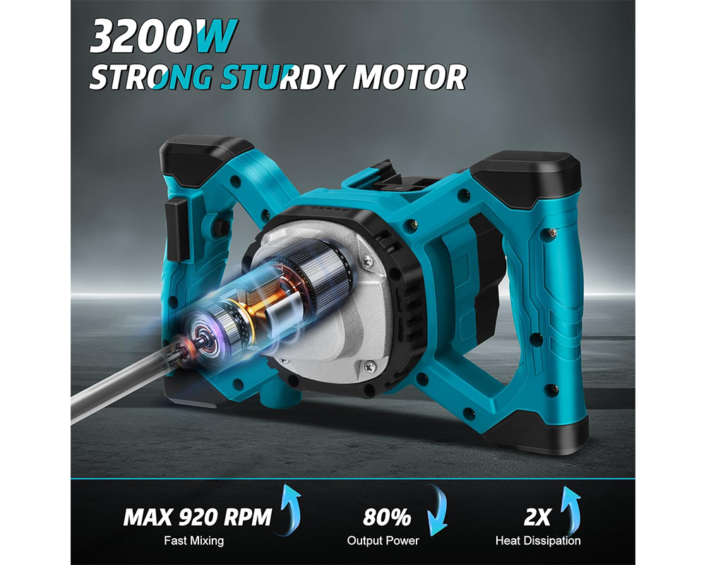 Cordless Cement Mixer Portable Mortar Mixing Tool Makita 21V Compatible