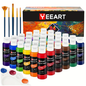 Acrylic Paint Set 24 Colors Painting Kit with Brushes and Color Dish