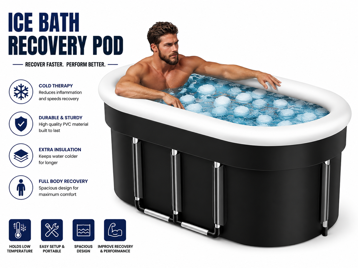 Portable Ice Bath Recovery Pod Indoor Outdoor Cold Plunge Tub