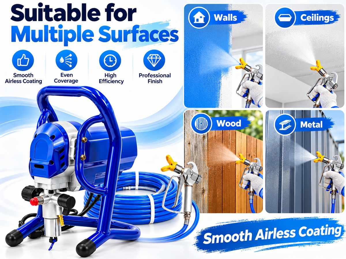 750W Airless Paint Sprayer Electric Spray Machine High Pressure