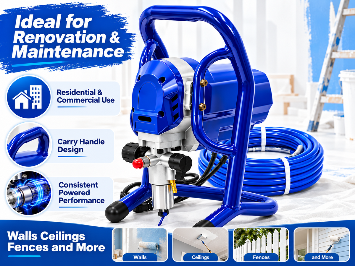 750W Airless Paint Sprayer Electric Spray Machine High Pressure