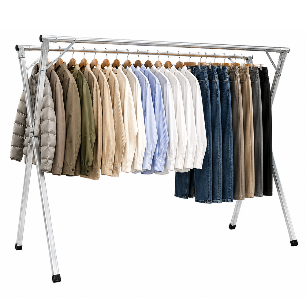 Clothes Drying Rack Foldable Stainless Steel Laundry Drying Stand