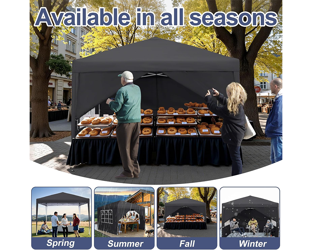 Foldable Outdoor Pop Up Gazebo 3x3M with Side Panels