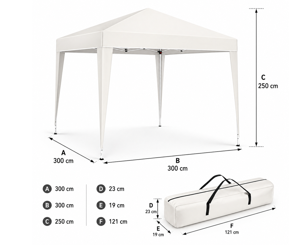 Portable Folding Garden Gazebo 3x3M Outdoor Shelter