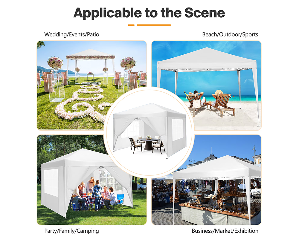 Foldable Outdoor Pop Up Gazebo 3x3M with Side Panels